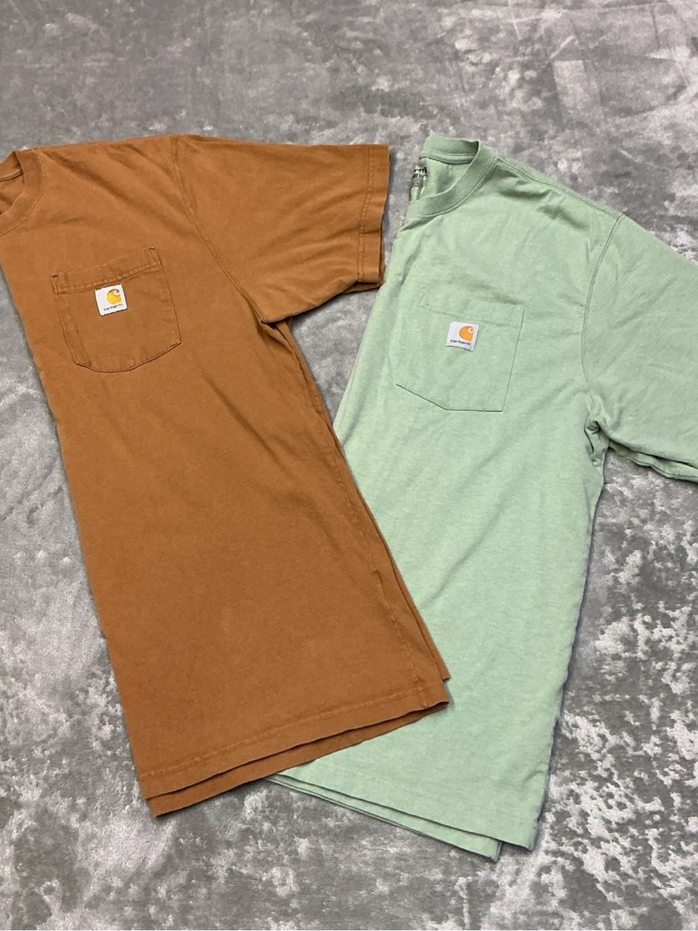 Carhartt Loose Fit Pocket Tees Green Camel Men’s Large work wear (2)